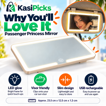 ✨ Passenger Princess LED Car Visor Mirror